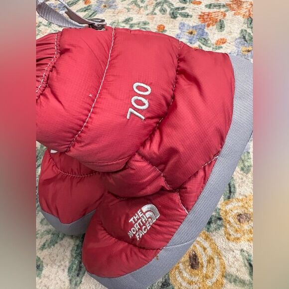 The North Face 700 Goose Down Insulated Boot Slipper Booties Red Small - Picture 5 of 10